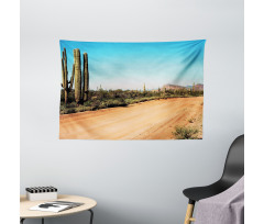 American Desert Cactus Wide Tapestry