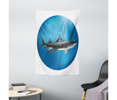 Shark Underwater Hunter Tapestry