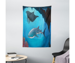 Swimming Shark Ocean Tapestry