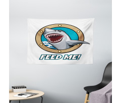 Feed Me Words Shark Wide Tapestry