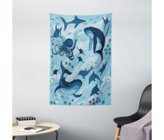 Dolphins Octopus Starfish Tapestry