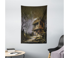 Wooden Haunted House Tapestry