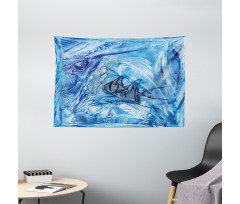 Swimming Fish Wide Tapestry