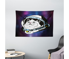 Kitten Astronaut Cosmic Wide Tapestry