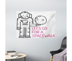 Lets Go for a Spacewalk Wide Tapestry