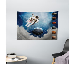 Astronaut Planets Space Wide Tapestry