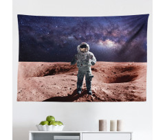 Insanlar Mikrofiber Geniş Duvar Halısı Marsa Varan Astronot Temalı