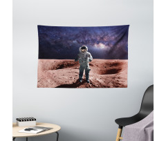 Spacewalk on Mars Outer Wide Tapestry