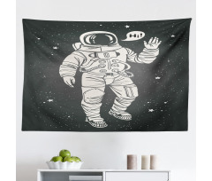 Insanlar Mikrofiber Geniş Duvar Halısı Selam Veren Astronot