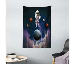 Planets Astronaut Space Tapestry