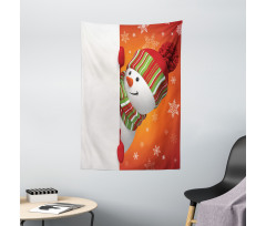 Funny Snowman Santa Tapestry