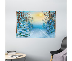 Cartoon Landscape Wide Tapestry