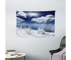 Snow Covered Trees Wide Tapestry