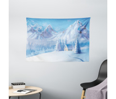 Little House Mountains Wide Tapestry