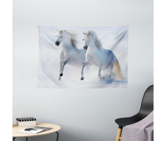 Wintertime Horse Animal Wide Tapestry