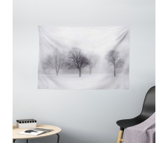 Misty Winter Scenery Wide Tapestry