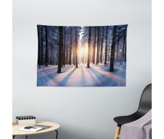 Sunset at Wintertime Wide Tapestry