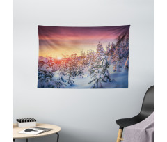 Sunrise at Wintertime Wide Tapestry