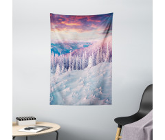 European Snowy Mountain Tapestry