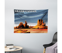 Cartoon Grand Canyon Wide Tapestry