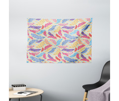 Colorful Checkered Wide Tapestry
