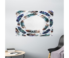 Boho Gypsy Feather Wide Tapestry
