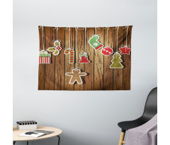 Wooden Pattern Wide Tapestry