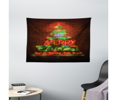Happy New Year Neon Wide Tapestry