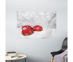 Baubles on Snowflake Wide Tapestry