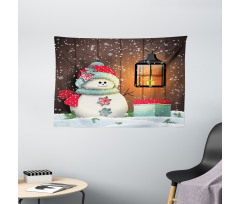 Garden with Gift Box Wide Tapestry