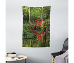 Chinese Bridge in a Forest Tapestry