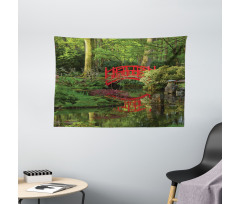 Chinese Bridge in a Forest Wide Tapestry