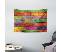 Rainbow Timber Art Wide Tapestry