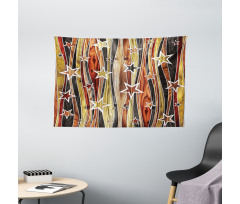 Charming Stars Art Wide Tapestry