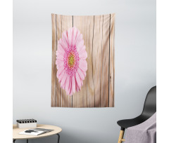 Pink Gerber on Wooden Tapestry