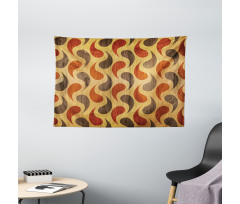 Tiling Wavy Shapes Wide Tapestry