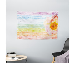 Summer Time Floral Roses Wide Tapestry