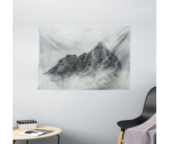 Foggy Mountain Peak Wide Tapestry