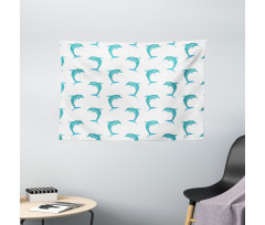 Jumping Dolphin Mammals Wide Tapestry