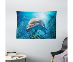 Dolphin in Ocean Marine Wide Tapestry