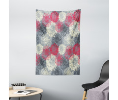 Hand Drawn Floral Art Tapestry