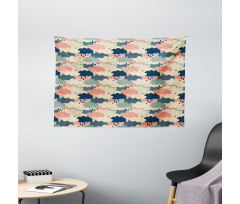 Rain Colorful Clouds Wide Tapestry