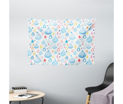 Funny Raindrop Autumn Wide Tapestry
