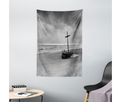 Wreck Boat on the Beach Tapestry