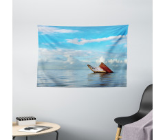 Ship Wreck Landscape Wide Tapestry