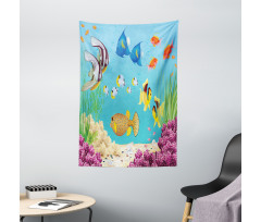 Cartoon Underwater Theme Tapestry