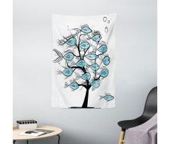 Sea Animals on Tree Theme Tapestry