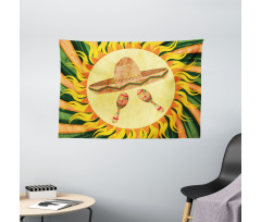 Hippie Sombrero Wide Tapestry