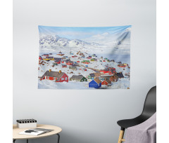 Frozen Winter Design Wide Tapestry