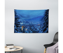 Winter Forest Trees Wide Tapestry